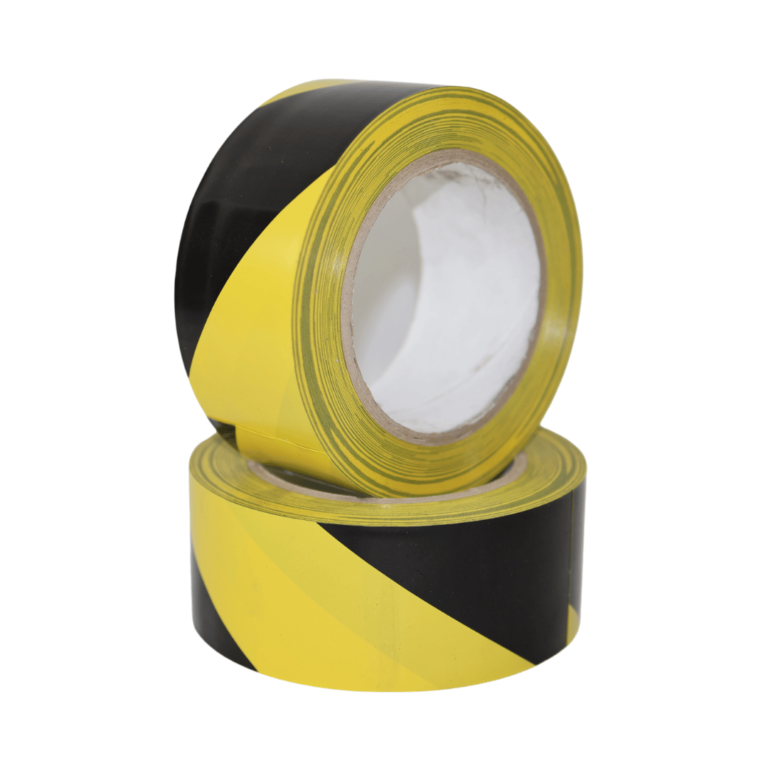 Industrial Yellow Black Safety Aisle Tape, 2" x 36 yds, 24 Rolls/Case